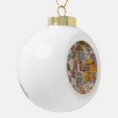 Patchwork-Collage, Quilt-Mix-Muster Keramik Kugel-Ornament (Links)