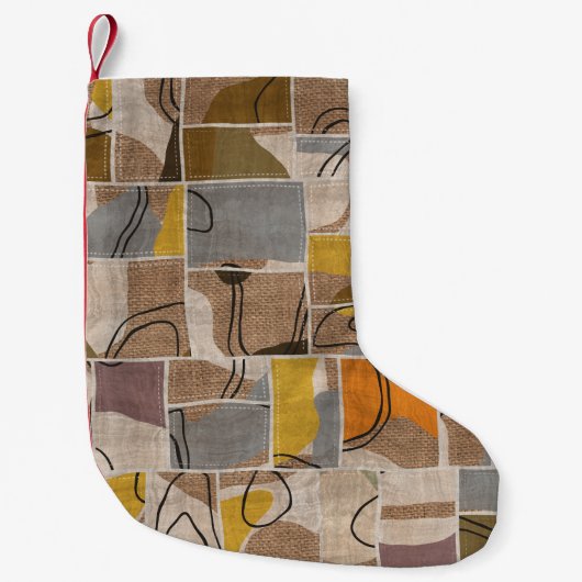 Patchwork-Collage, Quilt-Mix-Muster Kleiner Weihnachtsstrumpf (Vorderseite)