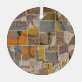 Patchwork-Collage, Quilt-Mix-Muster Ornament Aus Glas (Rückseite)