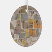 Patchwork-Collage, Quilt-Mix-Muster Ornament Aus Glas (Vorderseite Rechts)