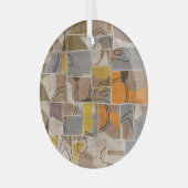 Patchwork-Collage, Quilt-Mix-Muster Ornament Aus Glas (Vorderseite links)