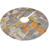 Patchwork-Collage, Quilt-Mix-Muster Polyester Weihnachtsbaumdecke (Schrägansicht)