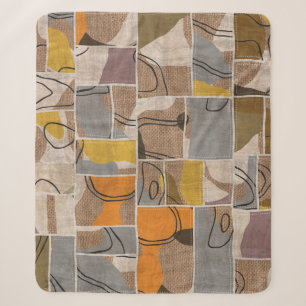 Patchwork-Collage, Quilt-Mix-Muster Sherpadecke