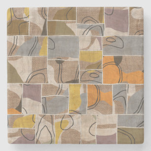 Patchwork-Collage, Quilt-Mix-Muster Steinuntersetzer