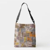 Patchwork-Collage, Quilt-Mix-Muster Tragetaschen Mit Langen Trägern (Rückseite)