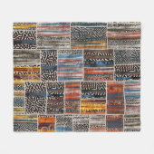 Patchwork-Collage: Quilt-Muster-Extravaganz Fleecedecke (Vorderseite (Horizontal))