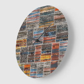 Patchwork-Collage: Quilt-Muster-Extravaganz Große Wanduhr (Winkel)