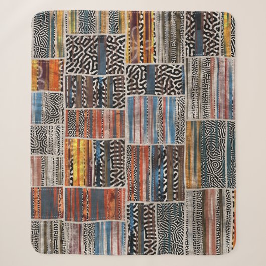 Patchwork-Collage: Quilt-Muster-Extravaganz Sherpadecke (Vorderseite)
