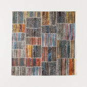 Patchwork-Collage: Quilt-Muster-Extravaganz Wandteppich (Vorderseite (Horizontal))