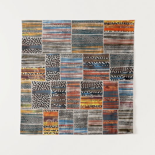 Patchwork-Collage: Quilt-Muster-Extravaganz Wandteppich (Vorderseite)