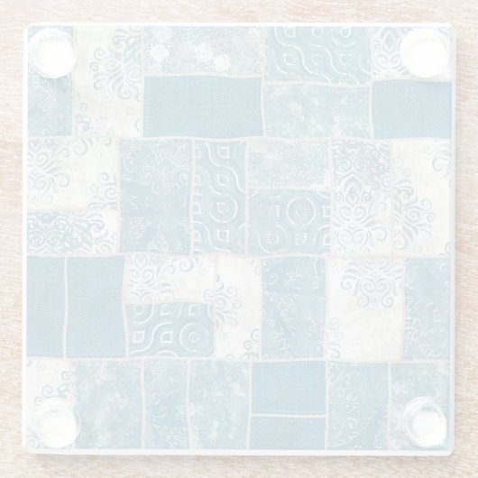 Patchwork-Collage: Quilt-Muster-Mix Glasuntersetzer (Rückseite)