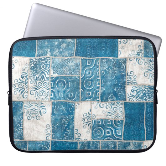 Patchwork-Collage: Quilt-Muster-Mix Laptopschutzhülle (Vorderseite)