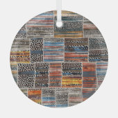 Patchwork Collage: Quilt Pattern Extravaganza Ornament Aus Glas (Vorderseite)