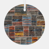 Patchwork Collage: Quilt Pattern Extravaganza Ornament Aus Glas (Rückseite)
