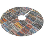 Patchwork Collage: Quilt Pattern Extravaganza Polyester Weihnachtsbaumdecke (Schrägansicht)