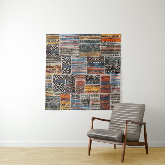 Patchwork Collage: Quilt Pattern Extravaganza Wandteppich (Beispiel)