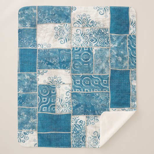 Patchwork-Collage: Quilt Pattern Mix Sherpadecke (Vorderseite)