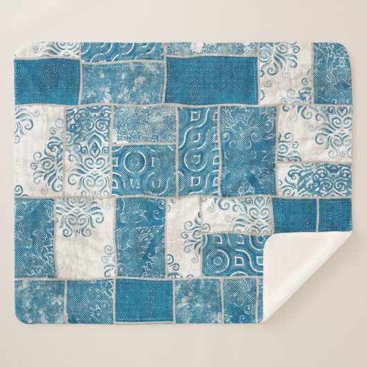 Patchwork-Collage: Quilt Pattern Mix Sherpadecke (Vorderseite (Horizontal))