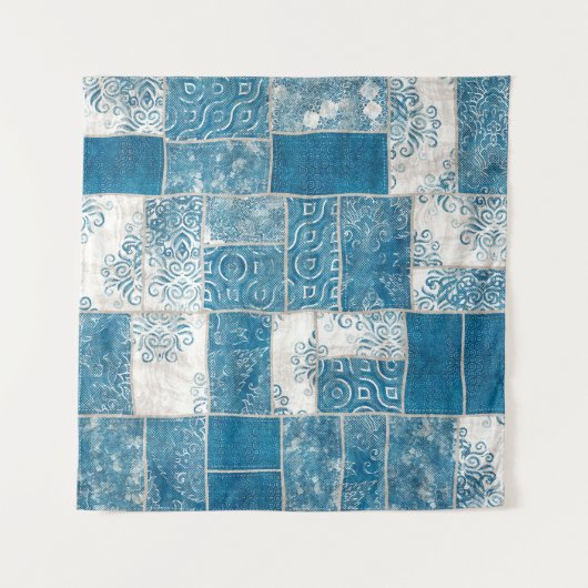 Patchwork-Collage: Quilt Pattern Mix Wandteppich (Vorderseite)