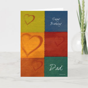 Patchwork Colors and Hearts Father's Birthday Card Karte