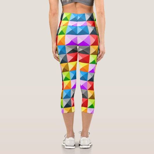 Patchwork Cooles geometrisches Dreieck Capri Leggings (Rückseite)