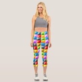 Patchwork Cooles geometrisches Dreieck Capri Leggings (Vorderseite)