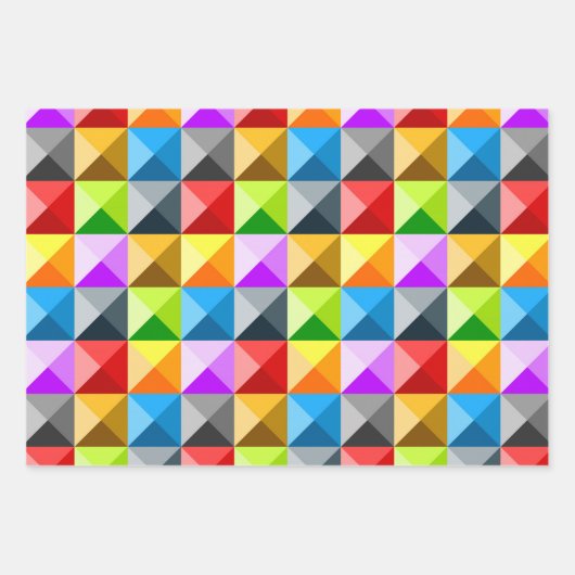 Patchwork Cooles geometrisches Dreieck Geschenkpapier Set (Vorderseite 3)