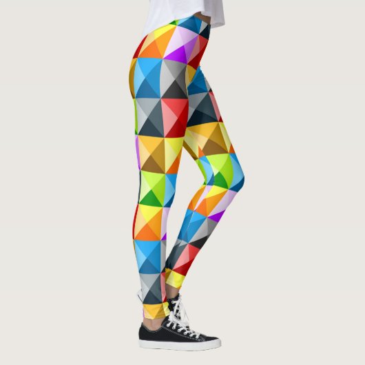 Patchwork Cooles geometrisches Dreieck Leggings (Rechts)