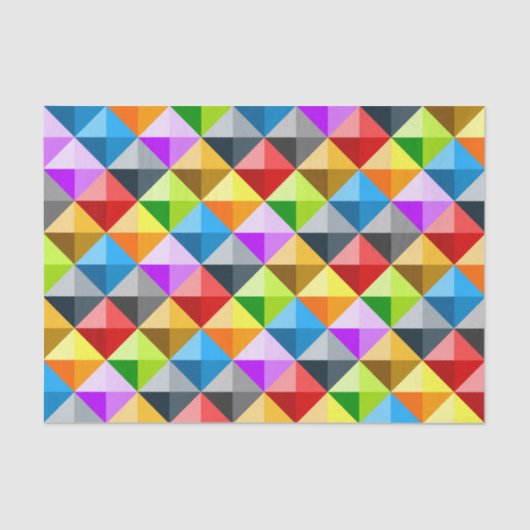 Patchwork Cooles geometrisches Dreieck Seidenpapier (Vorderseite)