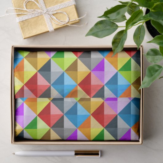Patchwork Cooles geometrisches Dreieck Seidenpapier (Geschenk)