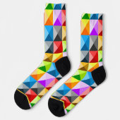 Patchwork Cooles geometrisches Dreieck Socken (Linkes Detail)