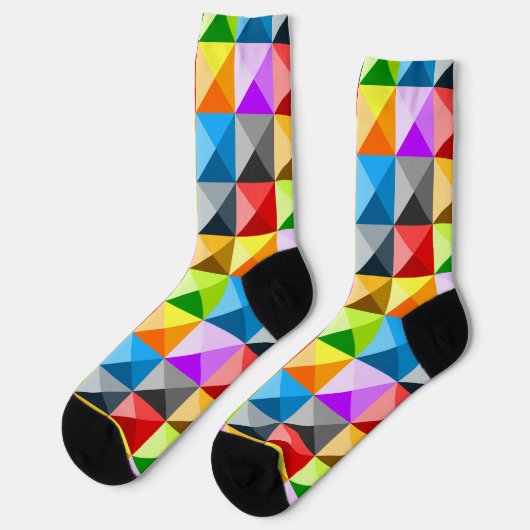 Patchwork Cooles geometrisches Dreieck Socken (Linkes Detail)