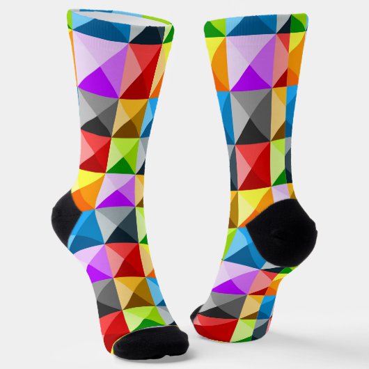 Patchwork Cooles geometrisches Dreieck Socken (Gewinkelt)
