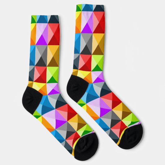 Patchwork Cooles geometrisches Dreieck Socken (Rechts)