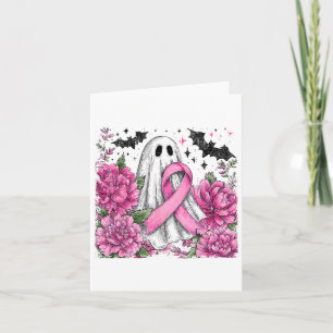 Patchwork Coquette Bow Breast Cancer Ghost Hallowa Karte