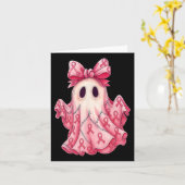 Patchwork Coquette Bow Breast Cancer Ghost Hallowa Karte (Gelbe Blume)