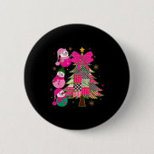 Patchwork Coquette Bow Xmas Snowman Holiday Christ Button (Vorderseite)