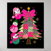 Patchwork Coquette Bow Xmas Snowman Holiday Christ Poster (Vorne)