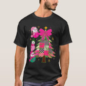 Patchwork Coquette Bow Xmas Snowman Holiday Christ T-Shirt (Vorderseite)