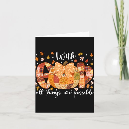 Patchwork Coquette Pumpkin mit Gott Alle Dinge sin Karte (Vorderseite)
