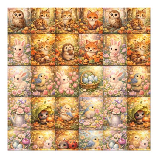 Patchwork, Cozy Inspired Color Block Design Fotodruck (Vorne)