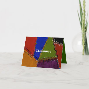 Patchwork Crazy Quilt Feiertagskarte