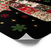 Patchwork Cross Christian Christmas Coquette Bow Poster (Ecke)