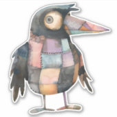 Patchwork Crow Bird Sticker (Vorderseite)