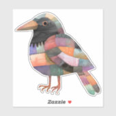 Patchwork Crow Bird Sticker (Blatt)