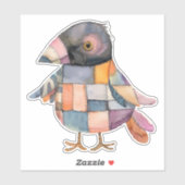 Patchwork Crow Bird Sticker (Blatt)