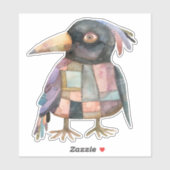 Patchwork Crow Bird Sticker (Blatt)