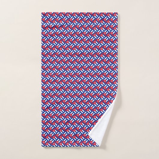 Patchwork Cuba Flag Pattern Badhandtuch Set (Handtuch)