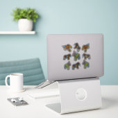 Patchwork Dala Horses Aufkleber (Laptop auf Schreibtisch)