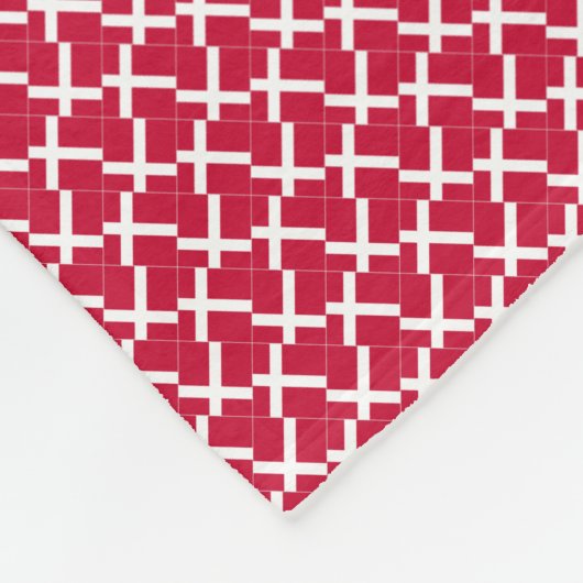 Patchwork Dänemark Flaggenmuster Fleecedecke (Ecke)